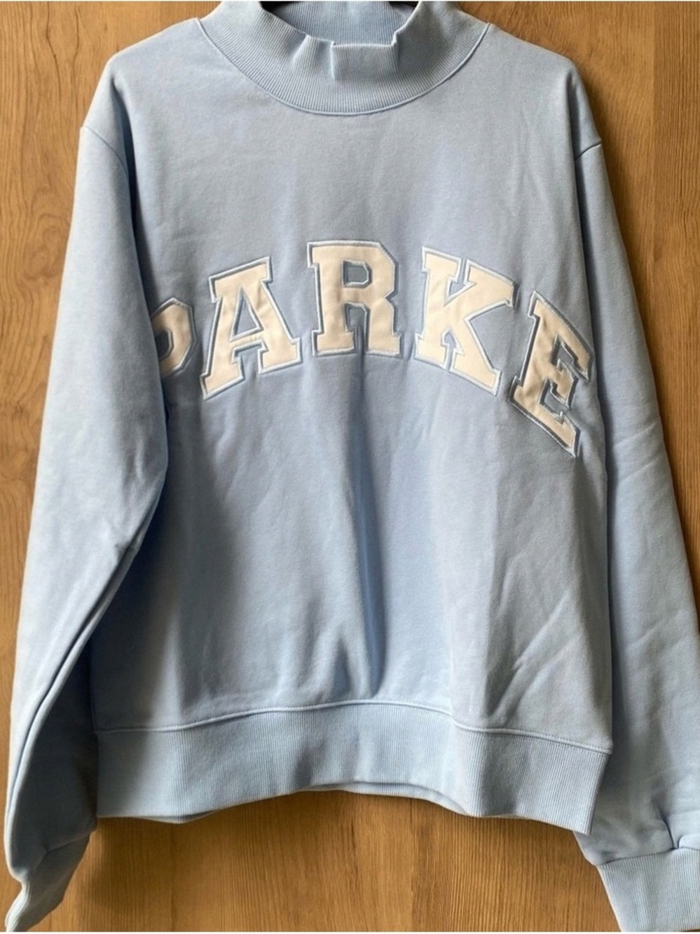 PARKE Light Blue Appliqué Long Sleeve Sweatshirt - Women's